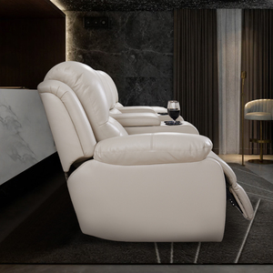 Conjunto de Asientos Modernos para Cine en Casa, Sofá Reclinable Eléctrico con Iluminación Ambiental <span class=keywords><strong>LED</strong></span> y Portavasos, Sillas de Cine Multifila - Product Image 4