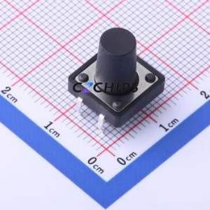 GT-TC152A-H130-L1 Tactile Switch Through hole,12x12mm Switch Single Pole Single Throw Round Button 1.6N Through Hole - Product Image 1
