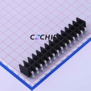 DBT30R-7.62-14P-BK-P Barrier Terminal Block Bent Lead Through Hole,P=7.62mm Connector Two Sides 7.62mm 1x14P Right Angle Pin - Product Image 2