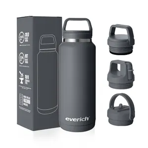 New Design Custom Water Bottles 32 oz Insulated Stainless Steel Water Bottle with Straw Handle Lid