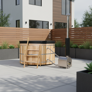 Hot Selling Outdoor Cedar Wood Hot Tub 4-6 Person Wood Fired Burning Stove Bathtub with Cover - Product Image 1
