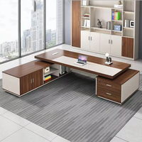 Bureau de direction moderne et simple en bois avec boîte de gestion des câbles pour Président, Directeur, Manager – Idéal pour usage professionnel – Style minimaliste et contemporain