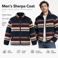 Veste d'hiver en polaire jacquard pour homme, fermeture éclair intégrale, manteau d'extérieur, couleurs personnalisées, marque privée, OEM, ODM, fournisseur direct d'usine