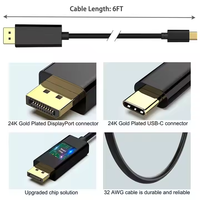 Câble USB-C vers DP 4K60Hz de 1,8 m (6 pieds) pour ordinateur portable, téléphone, moniteur