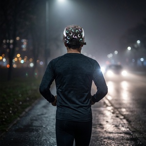 Casquettes de sport réfléchissantes unisexes en tissu léger à 5 panneaux, à visière souple, holographiques, avec sangle en nylon réglable, idéales pour la course nocturne - Product Image 6