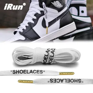 IRun Kustom Dicetak Logo Tali Sepatu dengan Embossed Gold Tips Disesuaikan Logo - Product Image 1