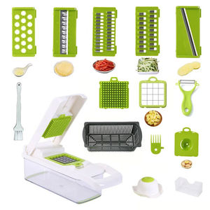 Hachoir à légumes multifonctionnel Fullstar 16 en 1 avec récipient, accessoires de cuisine, trancheuse, coupe-oignon, hachoir à dés - Product Image 1