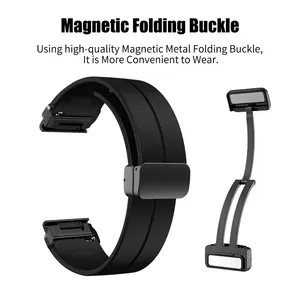 Correa Magnética de 26mm 22mm para <span class=keywords><strong>Garmin</strong></span> Fenix 7 7X 6X Pro 5Plus 6S 7S 3 3HR <span class=keywords><strong>Forerunner</strong></span> 965 <span class=keywords><strong>945</strong></span>, Correa Deportiva de Silicona de Liberación Rápida - Product Image 4
