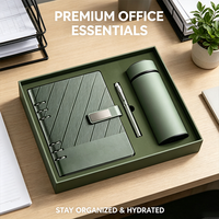 Coffret cadeau d'entreprise haut de gamme, tasse isotherme intelligente, carnet à couverture rigide A5, logo personnalisé, articles pour réunions, coffret cadeau d'affaires de luxe