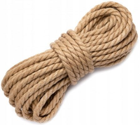 Cuerda Trenzada de Fibra Natural, Yute, Sisal, Manila, Abacá, Musa Textilis, PP, Nylon Sintético, Ligera, 10mm/30mm, 3/4 Hilos, Fácil de Manejar