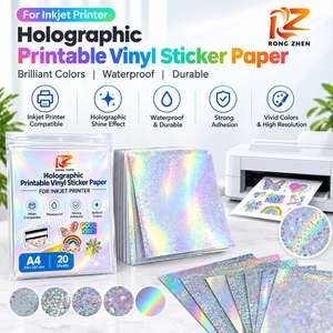Vinilo Autoadhesivo Holográfico Imprimible con Tinta FX, Hoja de Papel Adhesivo Holográfico A4 con Respaldo de Plástico PET para Impresora de Inyección de Tinta - Product Image 5