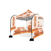 3x3m Outdoor Schnellaufbau Logo Individuell Bedruckter Pavillon für Partys 600D Oxford Regenfest Stabiler Aluminiumrahmen Faltbares Zelt