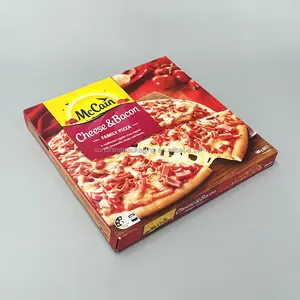 Embalagem de alimentos de papelão impressa personalizada 8 10 12 polegadas Caixa de produtos de varejo para pizza congelada