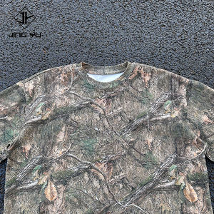 커스텀 오버사이즈 티셔츠 빈티지 헤비웨이트 코튼 크롭 박시 리얼 트리 카모 티셔츠 카모플라주 디지털 프린트 그래픽 티 남성용 - Product Image 4
