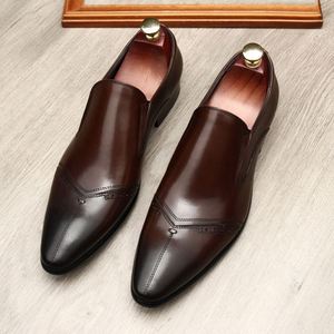 New Trend Fashion Designed Men's Business Formal Genuine Leather <b>Shoes</b> Comfortable Flat Loafers <b>Height</b> <b>Increasing</b> Waterproof - Product Image 3