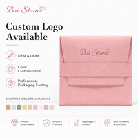 Pochette enveloppe en microfibre pastel personnalisée avec logo, à rabat, pour bijoux, sac cadeau anti-poussière, sac de rangement OEM en microfibre