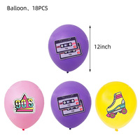 Fournitures pour fête d'anniversaire sur le thème des années 90, décoration de fête des années 90, vaisselle jetable, bannière, drapeau triangulaire