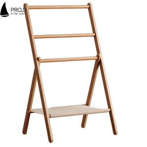 Il Nuovo Appendiabiti da Terra Pieghevole per la Testata del Letto e Riponibile Temporaneamente in Legno di Faggio Semplice - Product Image 2