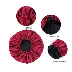 Satin Sleeping Sleep <b>Bonnet</b> Hair Protection With Printed Bathing Shower Cap - Product Image 2