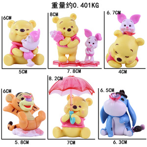 Vente chaude Boîtes mystère tendance Figurines d'action en PVC Ours jaune de dessin animé, Cochon, Eeyore, Boîtes mystère, Jouets, Décoration, Ornements de voiture - Product Image 6