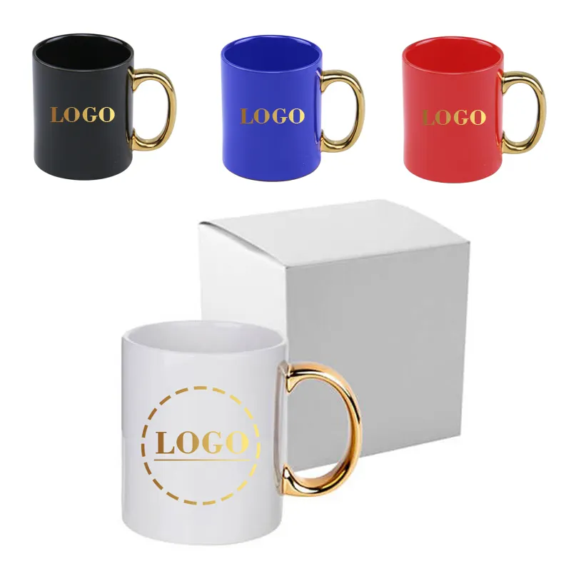 Taza con impresión personalizada, tazas de porcelana blanca con logotipo de 11oz, regalo promocional, tazas de cerámica para café