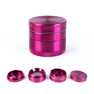 Customized Circual 4 Layers 40/ 50/55/63 mm Aluminium & Zinc Alloy <b>Metal</b> Spice Tobacco Herb <b>Grinder</b> & Customized logo - Product Image 3