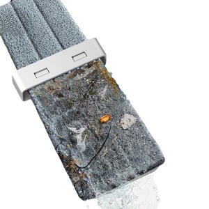 Microfiber Flat <b>Mop</b> With Hook And Loop Fastener For Wood Tile Floor Cleaning Household Use - Product Image 1