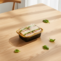 Boîte alimentaire en plastique PET carrée jetable, recyclable, personnalisable, de forme unique, pour gâteau, collation, fruits