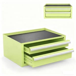 Small Size Multi-function <b>Metal</b> Steel <b>Tool</b> Cabinet 2 Drawers Non-Slip Workshop Storage Efficiency Fashion Desktop Case - Product Image 1