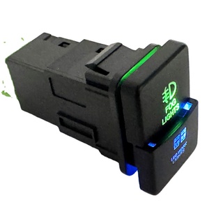Nhà máy đôi custermize <span class=keywords><strong>12V</strong></span> xe 2led thanh ánh sáng ON-OFF Sương Mù Ánh sáng đẩy nút chuyển đổi màu sắc kép màu đỏ/Màu xanh cho 32*21 Mét TOYOTA - Product Image 1