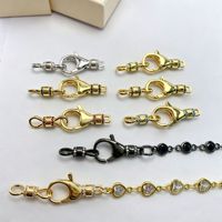 Boucles de connexion à ressort en cuivre plaqué micro-incrustées pour bijoux DIY, bracelets et colliers - Accessoires de bijouterie en gros