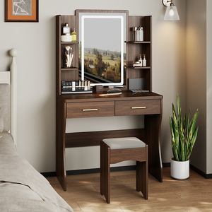 Table de maquillage multifonctionnelle à LED <span class=keywords><strong>pas</strong></span> chère avec tiroir et tabouret, ensemble coiffeuse avec miroir LED à vendre - Product Image 5