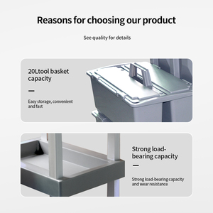 Chariot de nettoyage à 4 roues en plastique série YJ-01, sac à linge pour chambres d'hôtel, chariot utilitaire multifonctionnel à pousser à la main, capacité de 150 kg - Product Image 2