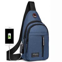 Sac Tendance 2025 transfrontalier populaire hommes poitrine sac décontracté multifonctionnel sac à bandoulière Rechargeable sac à bandoulière en gros