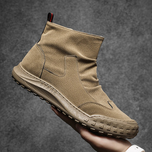 Men's high-top <b>boots</b> - breathable, casual,safe <b>work</b> shoes for autumn,fashionable lace-up design, anti-slip,versatile and durable - Product Image 2