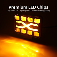 Nouvelle lampe de travail LED 12V 24V, étanche IP67, forme X, DRL, faisceau haut/bas, pour moto, VTT, UTV, camion, conduite tout-terrain, feu antibrouillard auxiliaire