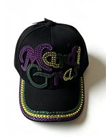 Casquette de baseball en PVC à 6 panneaux avec motif lettres en strass pour fête de carnaval, impression numérique, plusieurs couleurs, chapeaux de festival, vente en gros