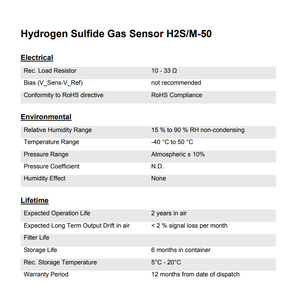 เซ็นเซอร์ตรวจจับก๊าซไฮโดรเจนซัลไฟด์ Membrapor H2S/M-50 ช่วงการวัด 0-50 ppm แบบอิเล็กโทรเคมี พร้อมตัวเรือนขนาดเล็กสำหรับเครื่องตรวจจับแบบพกพา - Product Image 2
