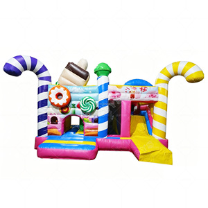 Château gonflable Lilytoys Candy Land avec toboggan, trampoline en PVC conforme aux normes CE pour location <span class=keywords><strong>de</strong></span> fêtes d'enfants - Product Image 1