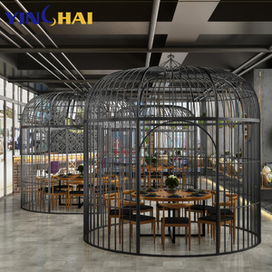 Vách ngăn trang trí hình lồng chim lớn, chất liệu thép không gỉ, dùng cho nhà hàng, quán cà phê và sân vườn ngoài trời, sản xuất bởi nhà máy OEM. - Product Image 6