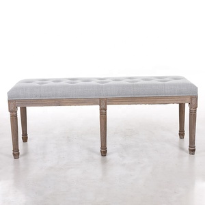 Durable Comfortable Solid Rubber Wood Ksf25039 Grey Polyester Antique <strong>Wooden</strong> <strong>Garden</strong> <strong>Bench</strong> - Product Image 3