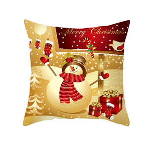 Cross-border Nordic <b>Christmas</b> car cushion, linen cushion, gold cartoon Santa Claus cushion, office lumbar support - Product Image 5