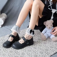 Chaussettes d'été personnalisées en cristal bas de verre blanc japonais mignon nœud papillon chaussettes JK minces de taille moyenne pour femmes mode Ins