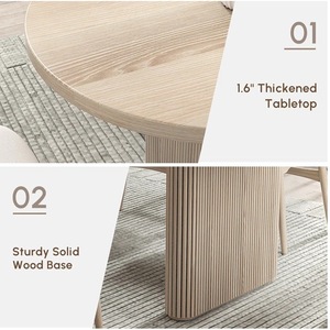 Custom-made solid <b>wood</b> <b>extendable</b> <b>dining</b> <b>table</b> and chair set, minimalist style upholstered <b>dining</b> <b>table</b> and chairs for home - Product Image 2