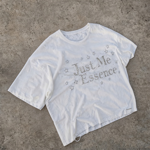 เสื้อยืดโอเวอร์ไซส์ HG High Street วินเทจ ผ้าฝ้ายเฟรนช์เทอร์รี่ 100% น้ำหนัก 180 กรัม พิมพ์ลายเพชรแบบกำหนดเองสำหรับผู้ชาย สไตล์ดิสเทรส - Product Image 4