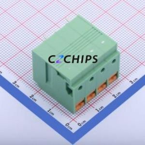 KF207RB-6.35-4P Spring Terminal Block Bent Lead Through Hole,P=6.35mm Connector 1x4P 6.35mm Green 4P - Product Image 2
