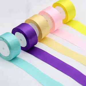 Bán Buôn Chất Lượng Cao Bó Hoa Ribbon Gói 4 Cm 100 Yards Đôi Mặt Quà Tặng Satin Ribbon Cuộn Cho Bao Bì Hộp - Product Image 5