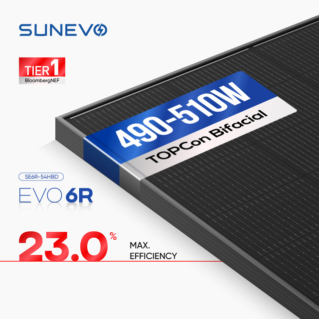 Sunevo Topcon Residential New Solar Panels 490Watt 500Watt 510Watt Chinese Ultra Black Photovoltaic Panels Prices