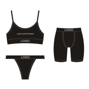 Ensemble de pyjama pour femmes grandes tailles avec logo personnalisé, caleçons et boxers <span class=keywords><strong>assortis</strong></span> pour hommes, ensemble de <span class=keywords><strong>couple</strong></span> deux pièces, ensemble court, débardeur de sport - Product Image 4