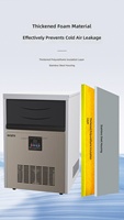 Machine à glaçons en cubes électrique commerciale, production quotidienne de 40 kg, acier inoxydable, commande par écran tactile, modèle refroidi par air KS-50 pour restaurants